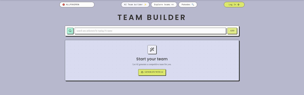 AI team builder home with manual and AI build options